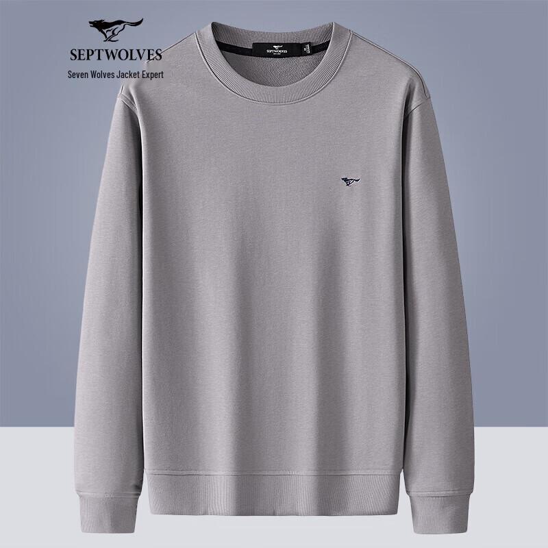 Septwolves Men s Classic Embroidered Crew Neck Sweatshirt L