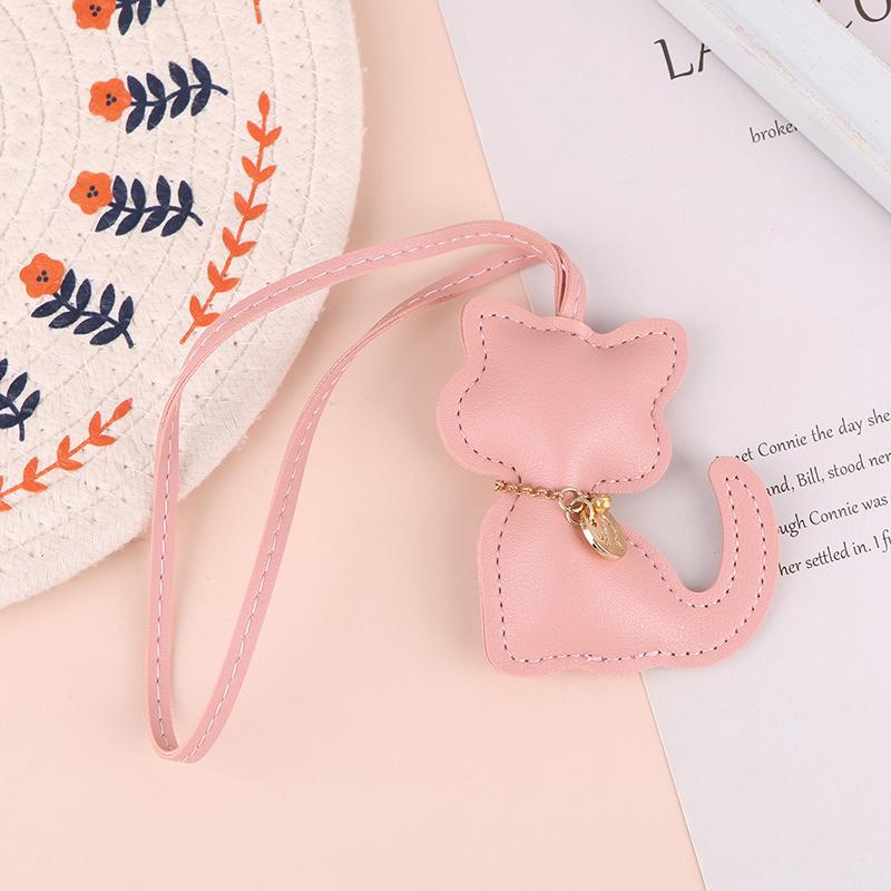 Pu Leather Cat Pendant Keychain Cute Animal Keyring Women Bag Charm Handbag Hanging Decoration For Girl Gifts