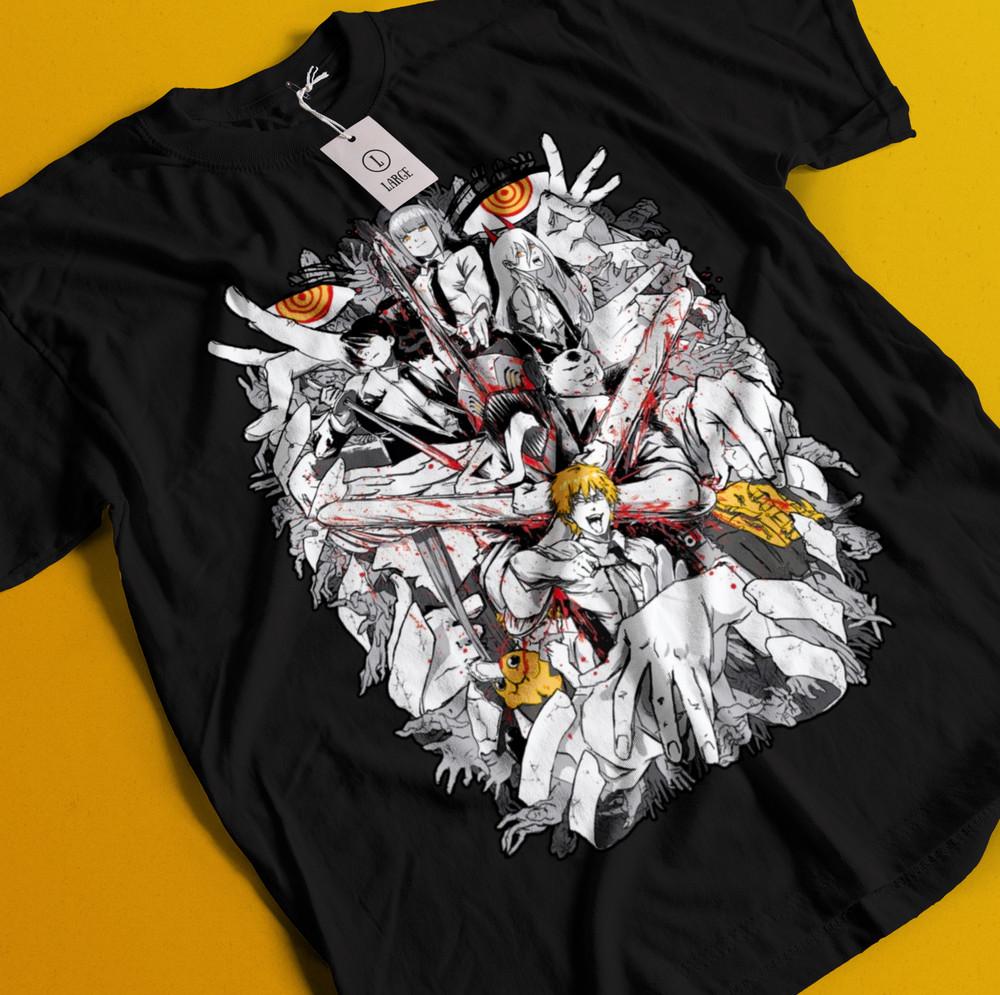 

Человек-бензопила Макима Футболка Аса Аки Аниме Дэнджи Футболка Пауэр Футболка Все размеры 3XL