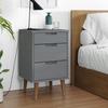 Day and Night - Day and Night Bedside Table MOLD Solid Gray Pine Wood 40x35x65 Cm