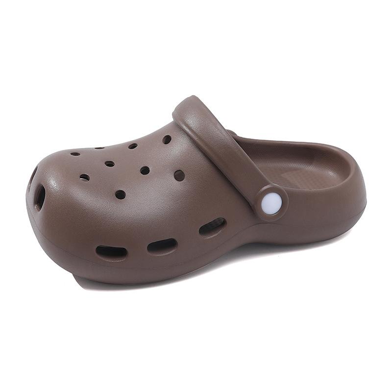 New Summer Outer Slippers Non-slip Beach Sandals Thick-soled Bag Head Hole Shoes Straight Hair