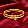 Gold Lotus Seed Pod Antique Best Friend Bracelet with Heart-to-Heart Beads: Fine Craftsmanship and Simple, Stylish Design