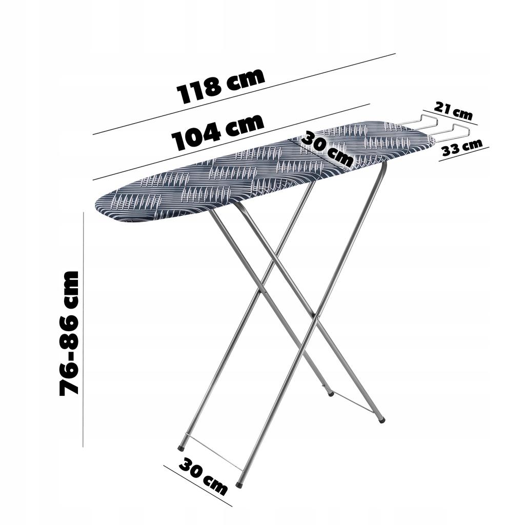 KADAX Deska Do Prasowania Składana 104x30cm Z Uchwytem Na Żelazko Lekka mała