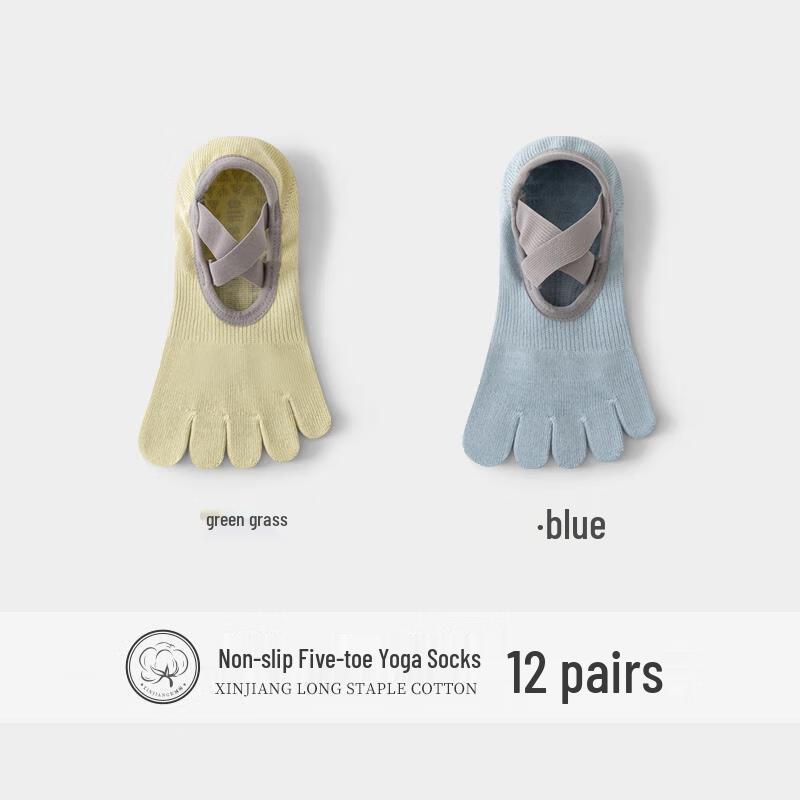 HANDUNYOU Women s Five-Toe Yoga & Pilates Non-Slip Socks (2-Pair Pack)