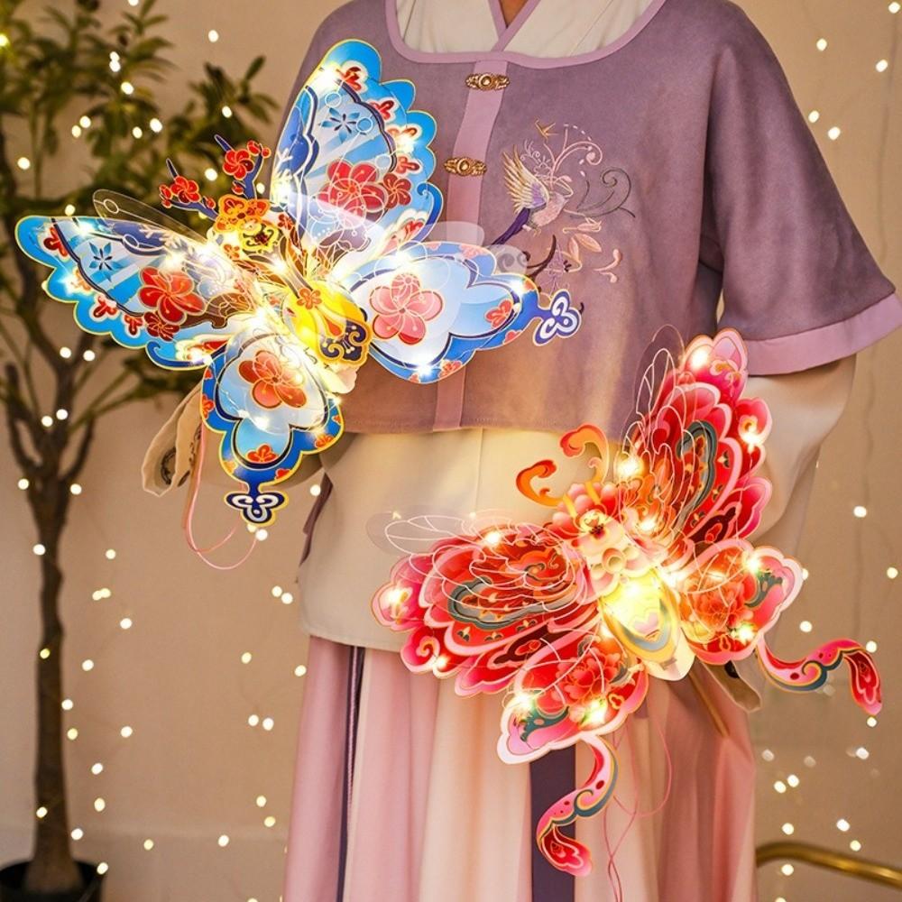 Portable Butterfly Lantern Material Kit Led Traditional Flower Lantern Handicraft Class
