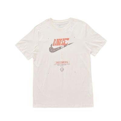 Letter Print Breathable Round Neck Short Sleeve T-Shirt Men Tops Beige HF0488-113