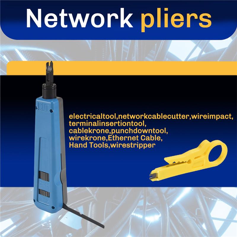 Punch Down Impact Tool With 110 And 66 Blades, Network Wire Cable Cat6/Cat5e Telephone Impact Terminal Insertion Tools-B61B