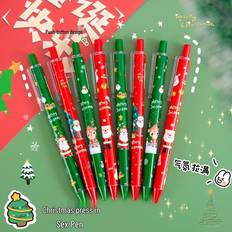 Cross-Border Christmas Cartoon Pen: Cute Neutral Black Ink for Exams & Practice