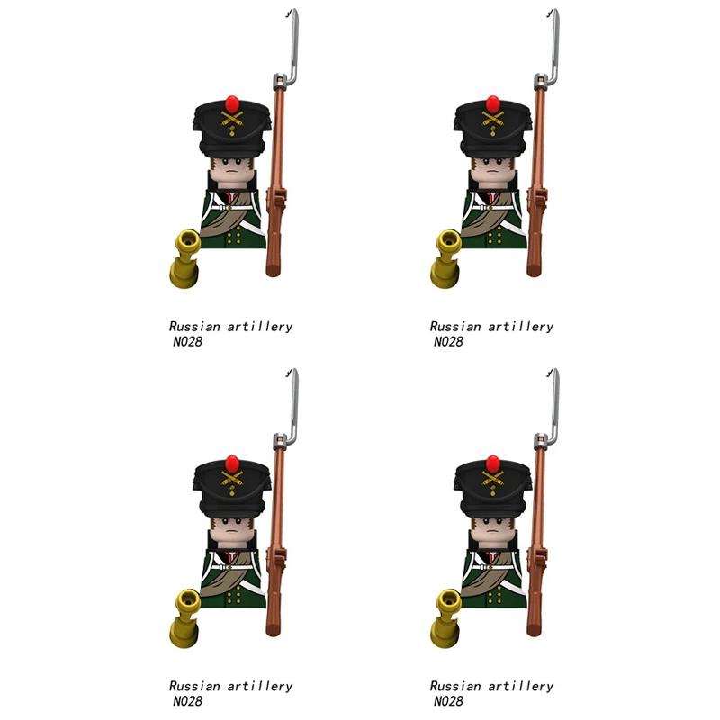 Napoleonische Kriege Militärsoldaten Bausteine WW2 Britisch Frankreich Füsiliere Gewehre Russisch Preußen Fußgarde Steine Kinderspielzeug