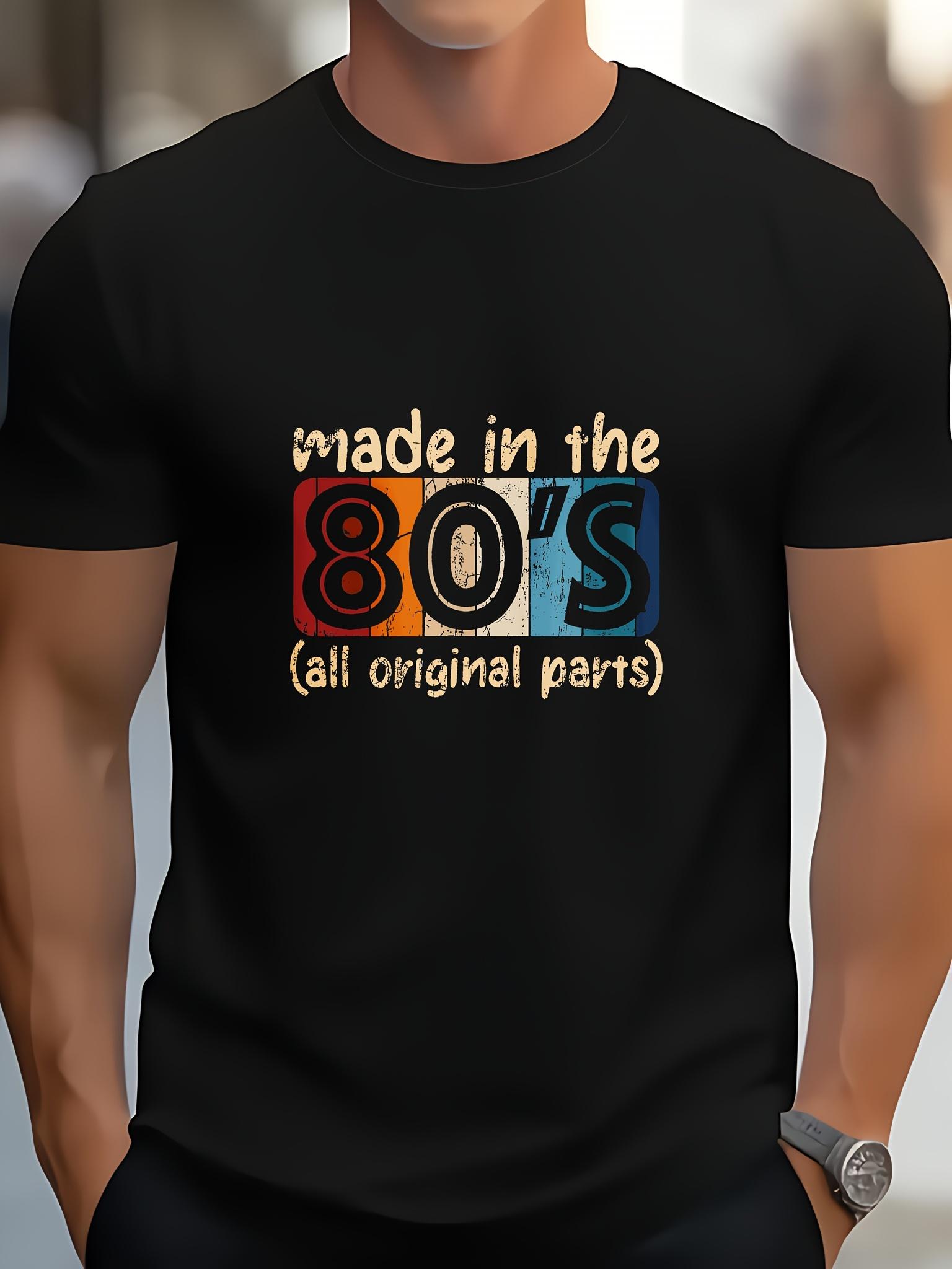 Men s Retro 80s Vintage T-shirt with Vintage 80s Text Design That Can Be Machine Washed, 80s Vintage 80s Clothing - Men s Sum... S разноцветный