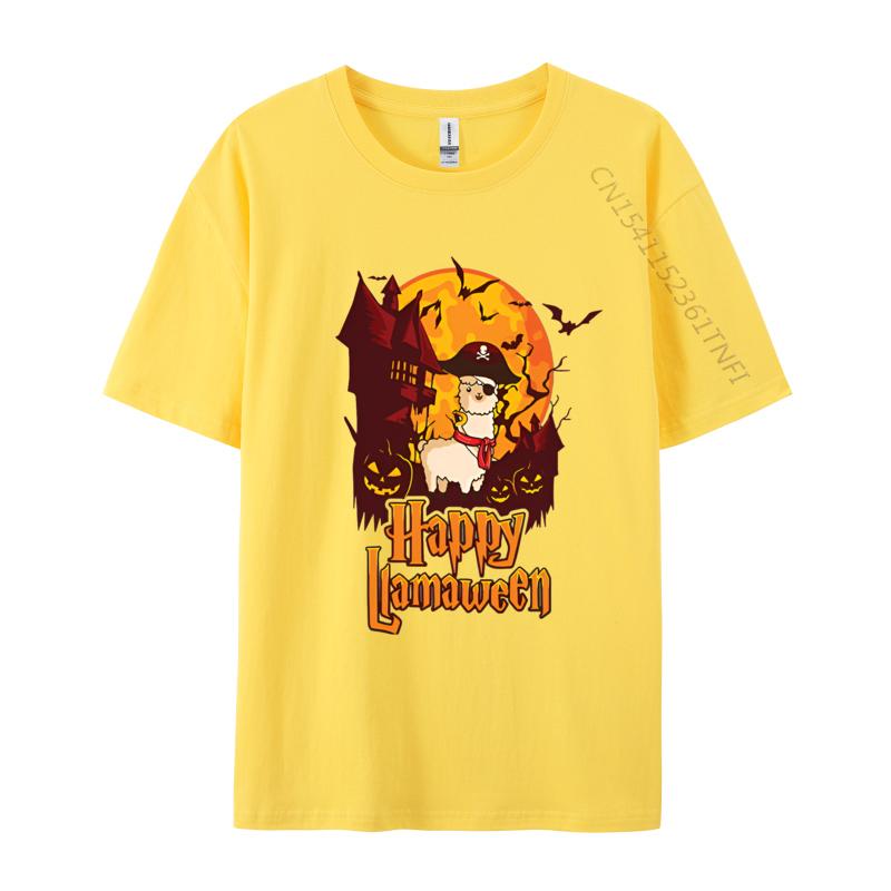 Happy Llamaween Llama Halloween Happy Tshirt Hiphop T Shirts Punk Tshirts For Unisex Top Quality Fashion Print Tees