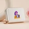 Kpop Hunter Witch Crew Classic Pebble Leather Coin Purse Short Accordion Wallet with Dual Zippers, Multi-Slot Card Holder