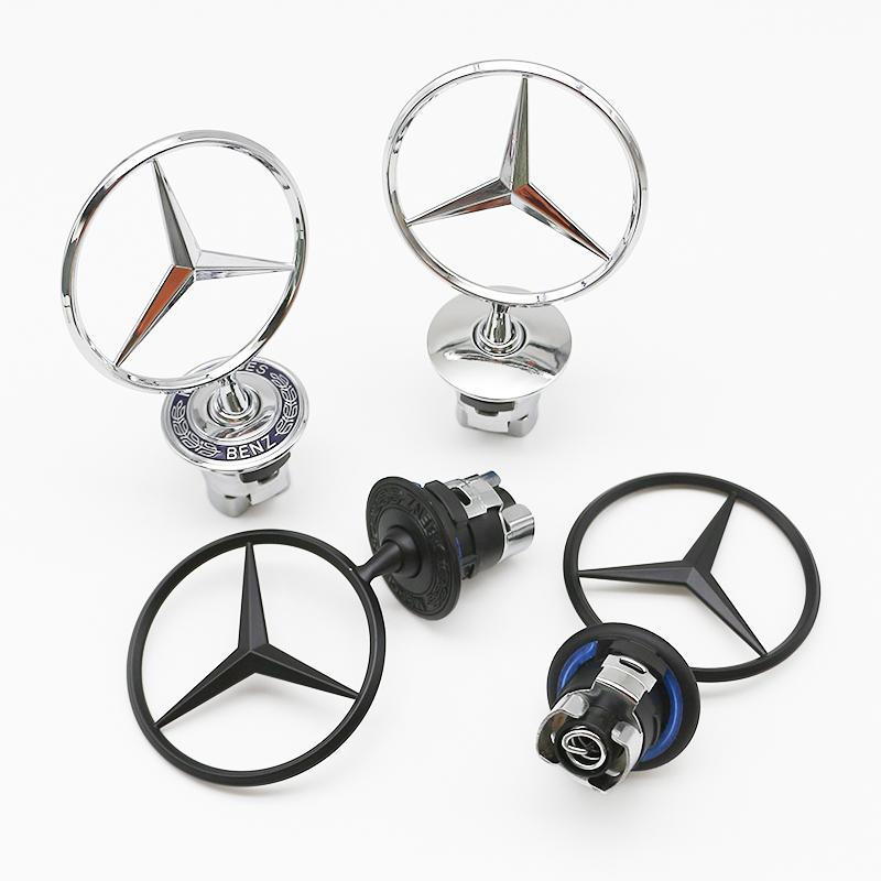 1pcs 44mm 3D Metal Blue Chrome Star Bonnet Hood Logo Emblem Badge for Mercedes Benz AMG W202 W203 W204 W208 W210 W220 W221 NI6