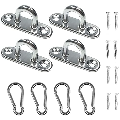 

ZOYUBS Pad Eyes, Rectangular Pad Eyes, Rectangular Pad Eye Plates with Stainless Steel Loops and Matching Screws, Wall-Mounted Pad Eyes for Ceiling Ha