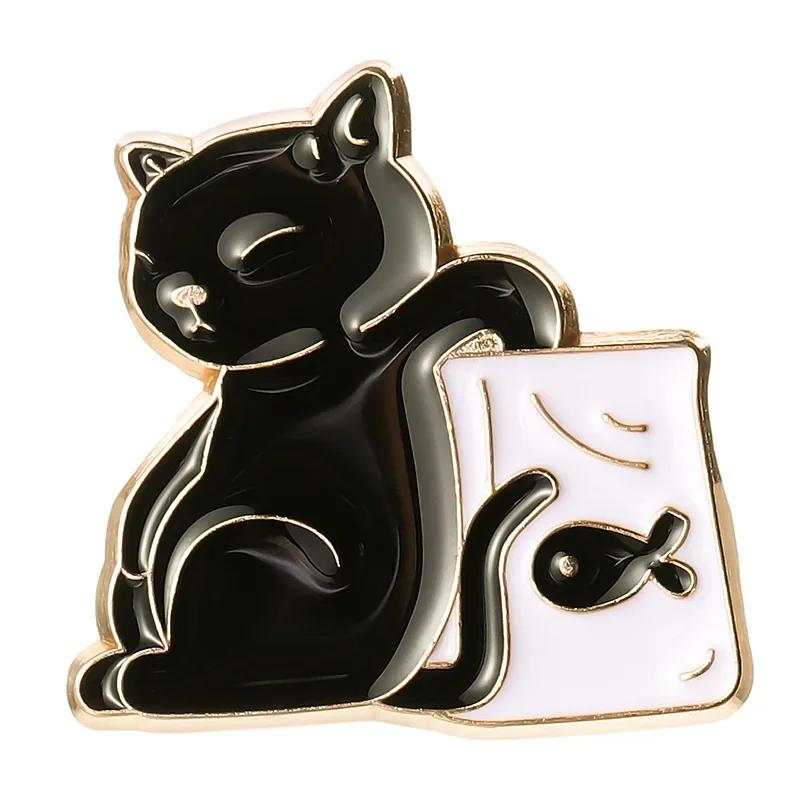 Cartoon Animal Cat Enamel Pin Cute Novelty Metal Badge Brooch for Jewelry Accessory Gifts