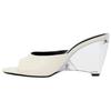 Mules Elegantes com Salto Plataforma Transparente e Biqueira Aberta para Mulheres Salto Alto Calçado Bege Claro 1312610002