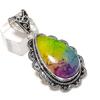 Natural Rainbow Solar Quartz 925 Sterling Silver Jewelry Pendant 2.17" ETC-14580