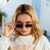 New Fashion Luxury Sunglasses Transparent Rimless Sunglasses Ocean Style Diamond Cut  Wood Grain Legs Women Sunglasses