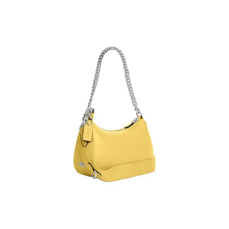 Coach Teri 24 Solid Color Large Logo Quilted Multi-Functional Pocket Zipper Closure Leather Tote Bag Women tote bag Vintage-Yellow CJ608-SVS9V