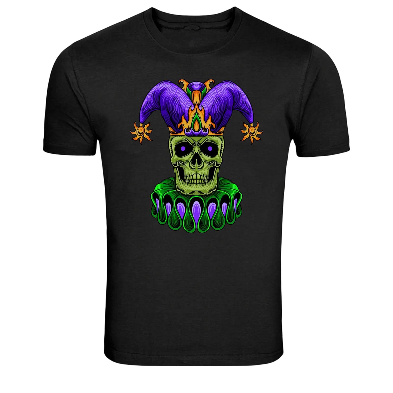 Jester Skull Mardi Gras Carnival Gothic Graphic T-Shirt XXXXL