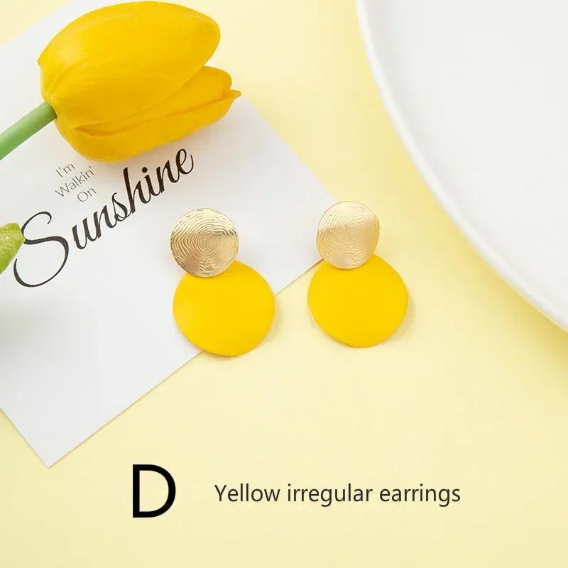 Summer Simple Yellow Color Korean Version Minimalist Personalized Fun Fruit Earrings Street Shot Fresh Lime Ins Cool Earrings