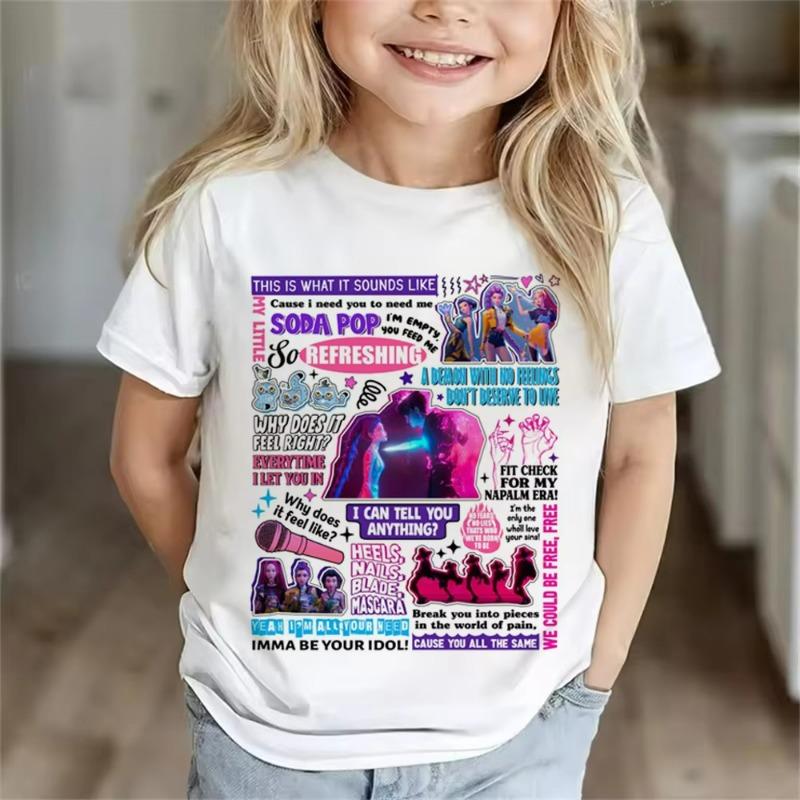 KPop Lovci démonů Potisk Trička Potisk Kulatý výstřih Dívka Chlapec Měkká Letní Módní Pohodlná Trička s Krátkým Rukávem