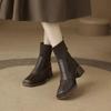 Women's 2025 New Korean-Style Retro Chunky Heel Ankle Boots - Versatile Slimming Elastic Sock Martin Boots