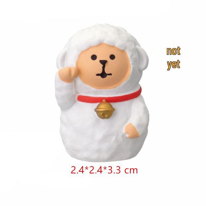 Japanese New Year Horse Zodiac Miniature: Cat Zakka Resin Craft Desktop Ornament