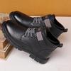 Herren Winter Samtgefütterte High-Top Leder Freizeitschuhe - Weiche Sohle, Warm, Retro Martin Style