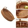Portable PP Handwoven Look Serving Tray With Easy Carry Handles For Dining Table Decoration