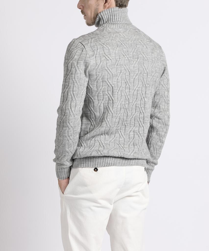PANICALE Gray Melange Casual Turtleneck Knit