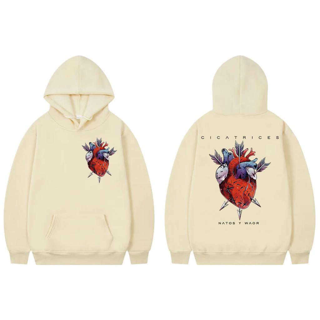 Rapper Natos Y Waor Cicatrices Grafik Hoodie Mode Hip Hop Langarm Sweatshirts Herren Damen Kleidung Y2k Übergroße Pullover