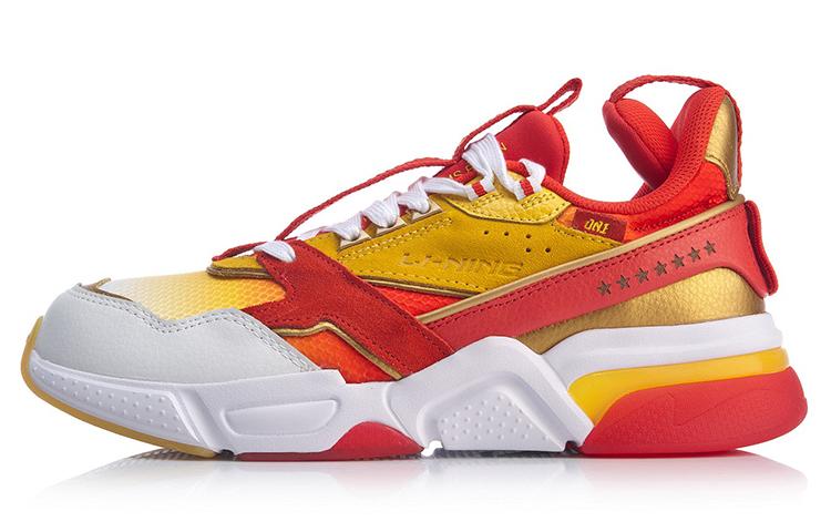 Li Ning 001 Амортизирующие Скользкие Устойчивые к истиранию Низкие Повседневные Кроссовки Мужские Красные AGLP153-1 41