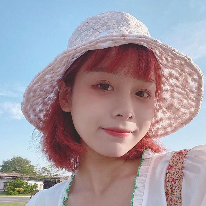 WTEMPO Summer Women Sunscreen Spring Summer Cool Hats Elegant Small Daisy Fashion Holiday Travel Beach Bucket Hats