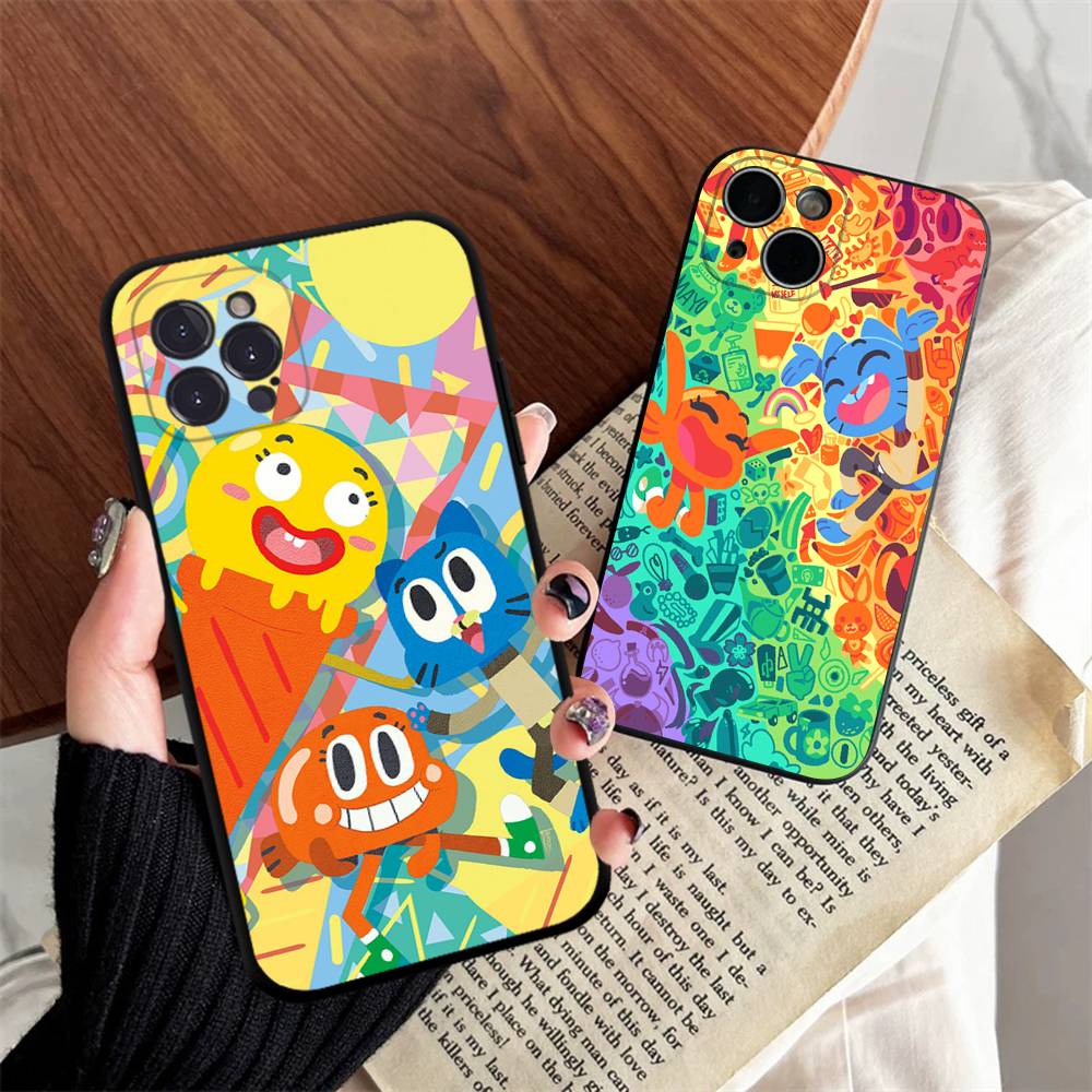 The A-Amazing World Gumball Anime Phone Case For IPhone 17 16 14 15 13 12 11 Pro Max Plus Silicone Soft Cover