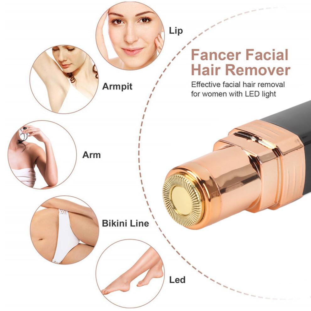 Women Waterproof Electric Eyebrow & Facial Hair Trimmer - Compact Black