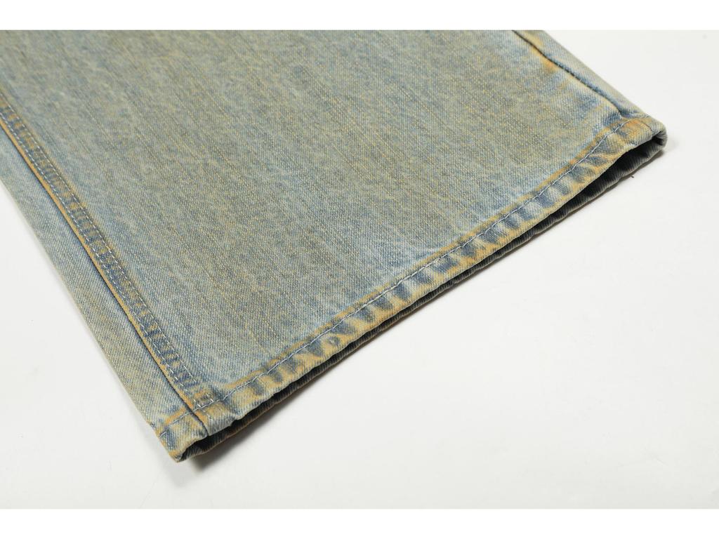 Unisex Retro Distressed Wide-Leg Jeans - Loose Fit, Floor-Length