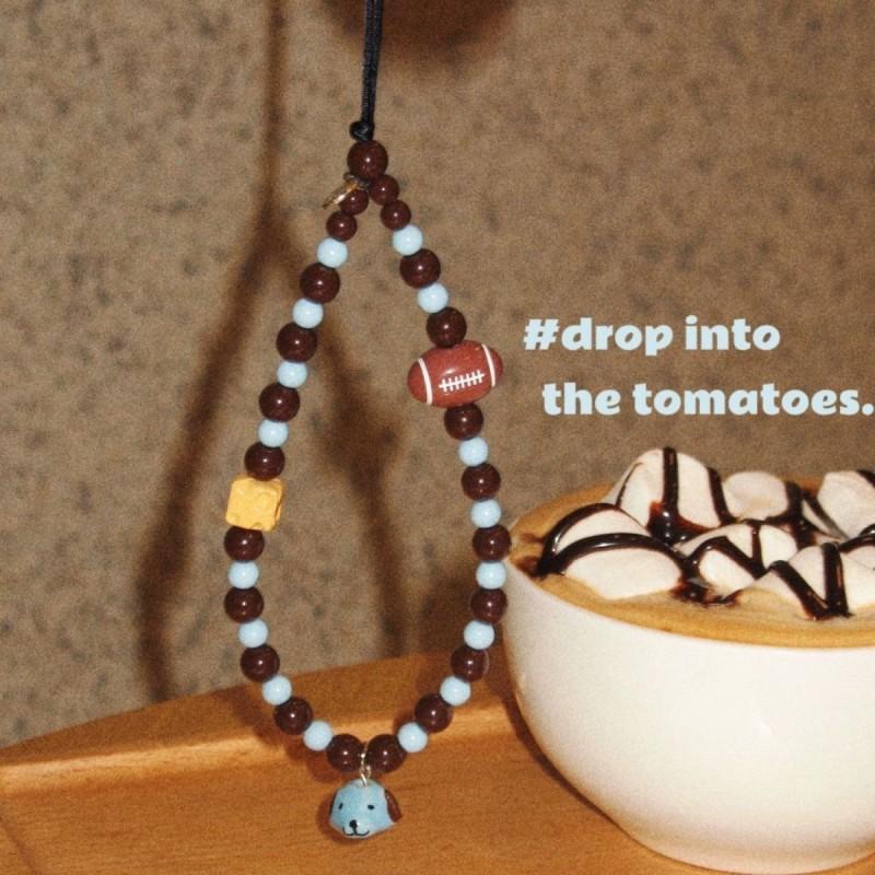 

Ins Puppy Rugby Handmade Bead Chain Mobile Phone Hanging Rope CCD Camera Pendant Cute Anti Loss