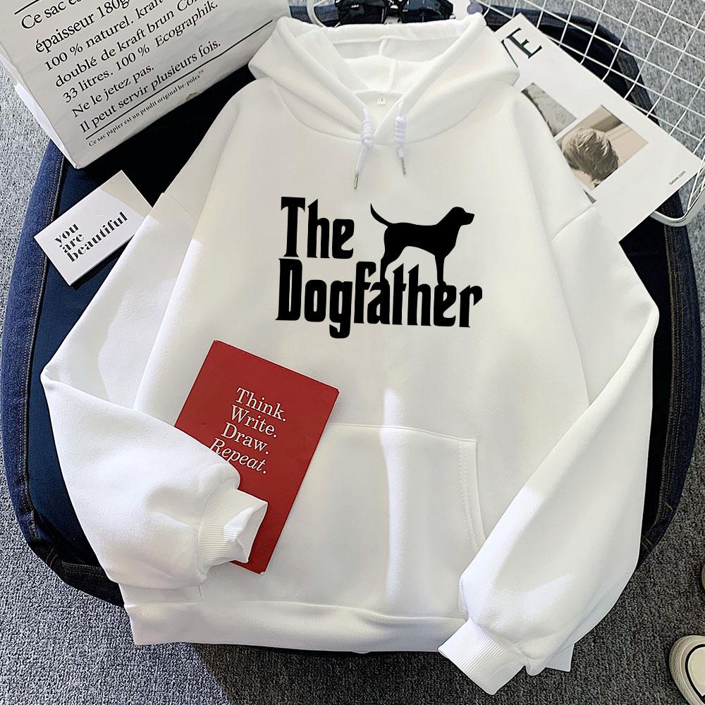 Graphic Clothes The Dogfather Cartoon Printing Sweatshirts Roupas Femininas Moletom Winter Fleece Long Sleeve Pullovers Women