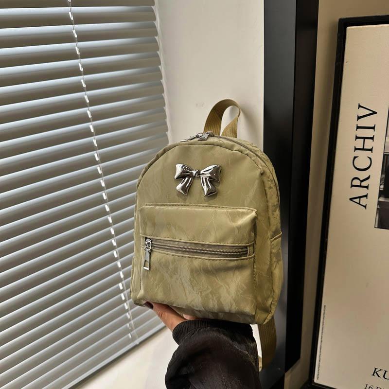 Schoolbag Bow Backpack Women's Niche Design Fashion Korean Edition School Bag 1011 Autumn and Winter Lightweight Small Travel Backpack