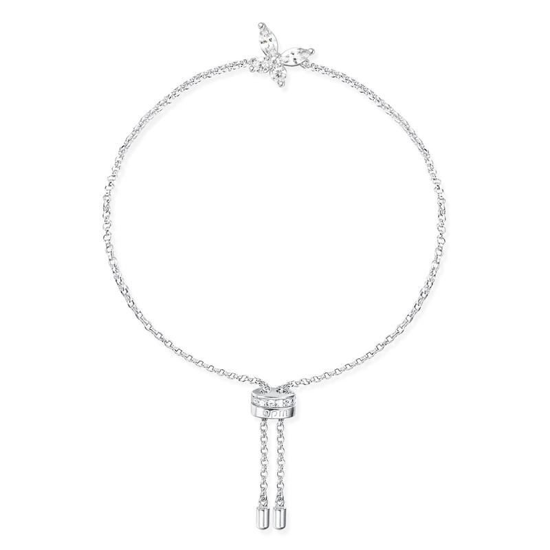 APM Monaco Bracelet LUMIERE Series [Romantic Confession] Smart and sparkling butterfly design, adjustable synthetic cubic zirconia alloy WB4778OX