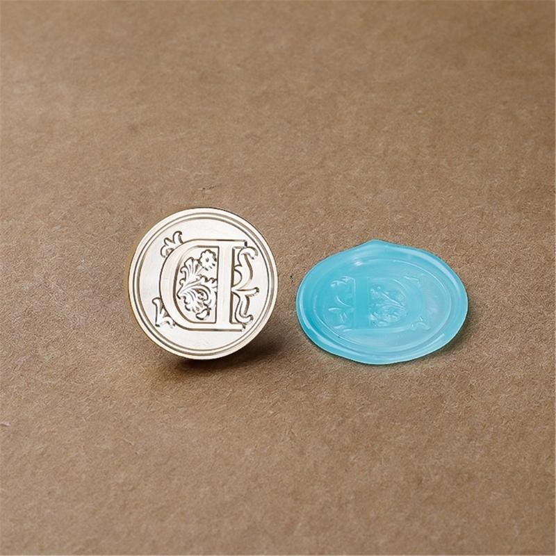 Sealing Wax Stamp Coppers Seals + 1Piece Wood Handle,Vintage Wax Seal Stamp Set for Envelops,Cards,Gift Wrappings