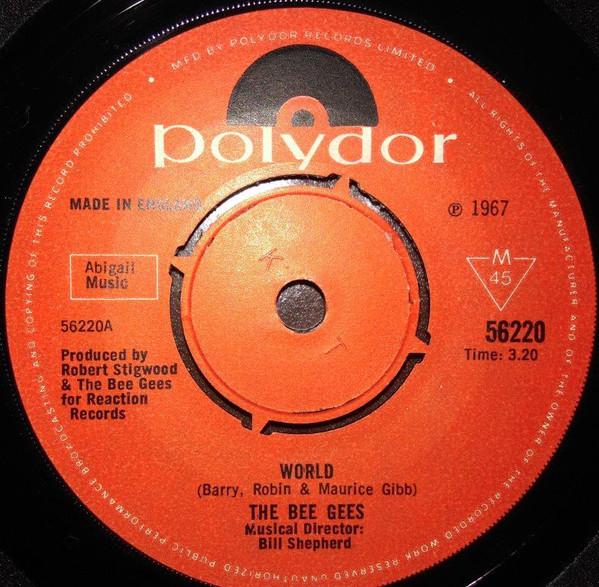 7inch Record BEE GEES - World 56220 Polydor 1967 UK Rock Used
