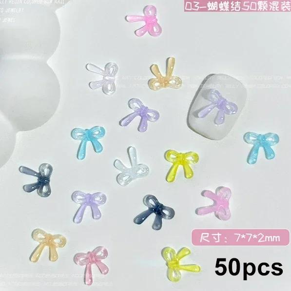 French Ribbons Colorful Resin Cute Bowknot Charm Leopard Print Bow Tie Nail Art Decorations Manicure Tools Accessories Wholesale
