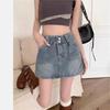 Spicy Girl Retro High-Waist Denim Midi Skirt: Summer 2025 Slimming A-Line Bodycon for Women