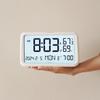 Minimalist Soft Light Digital Alarm Clock Large Screen Multifunctional Temperature Humidity Display Electronic Clock for Table