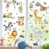 Decalmile Summer Safari Double Sided Jungle Animals Window Clings - Elephant, Monkey, Lion, Giraffe Decals - Anti-Collision Glass Stickers