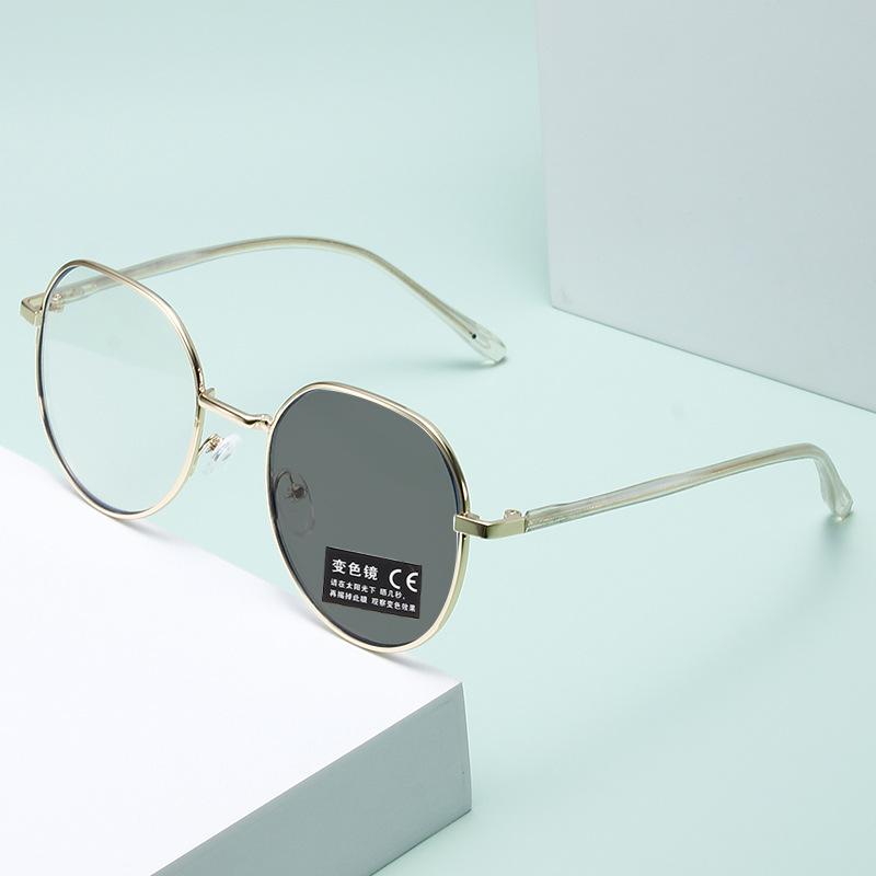 New anti-blue reading glasses metal frame goggles fashion trend reading glasses - color-changing glasses