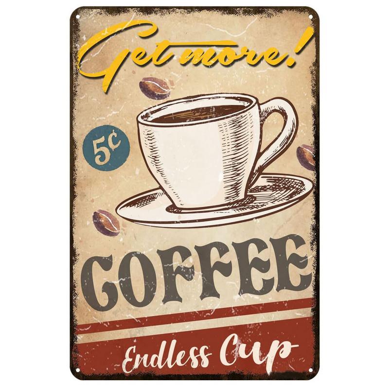 Blechschilder Kaffeebier Tee Wanddekoration Vintage Kunstposter Eisenmalerei für Man Cave Heimcafé Gartenclub B