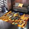 Luxurious Egyptian Pharaoh Rug for Living Room - Ancient Civilization Art Carpet with Gold Accents | Historical Decor